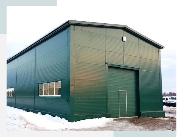 Двускатные ангары в Кольчугине