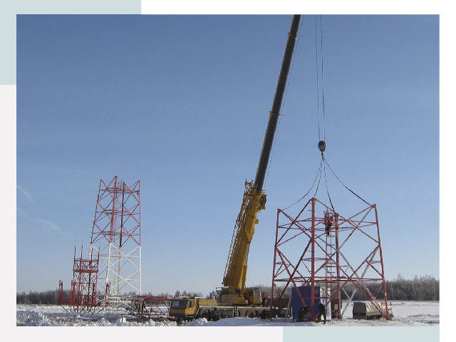 Монтаж вышек связи в Кольчугине