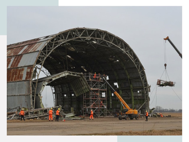 Демонтаж ангаров в Кольчугине