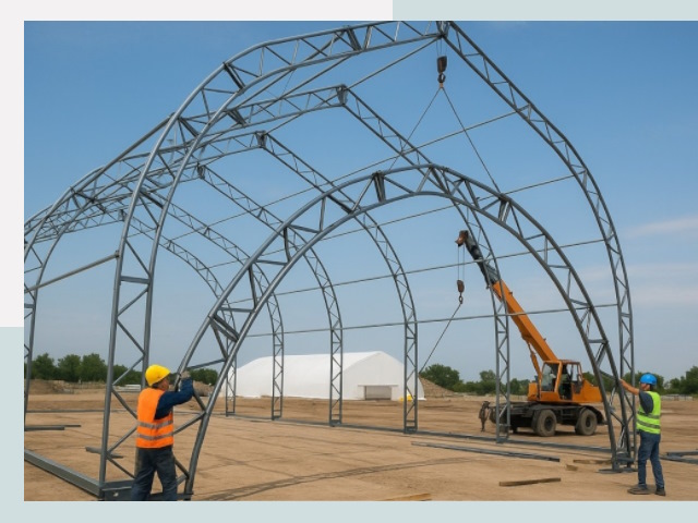 Монтаж ангаров в Кольчугине от 610 руб. - Надежно и быстро